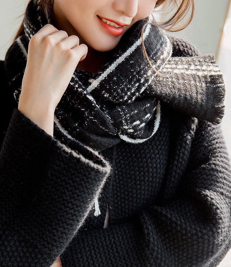 [CHANE1]🧣リバーシブルウールスカーフ🧣【50％割引+送料無料】