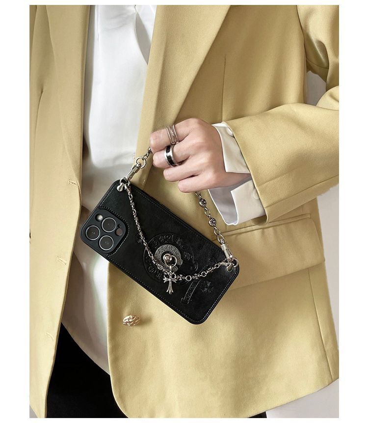 [CHR0ME HEARTS]👄刺繍入り財布電話ケース📱【50%オフ+送料無料】