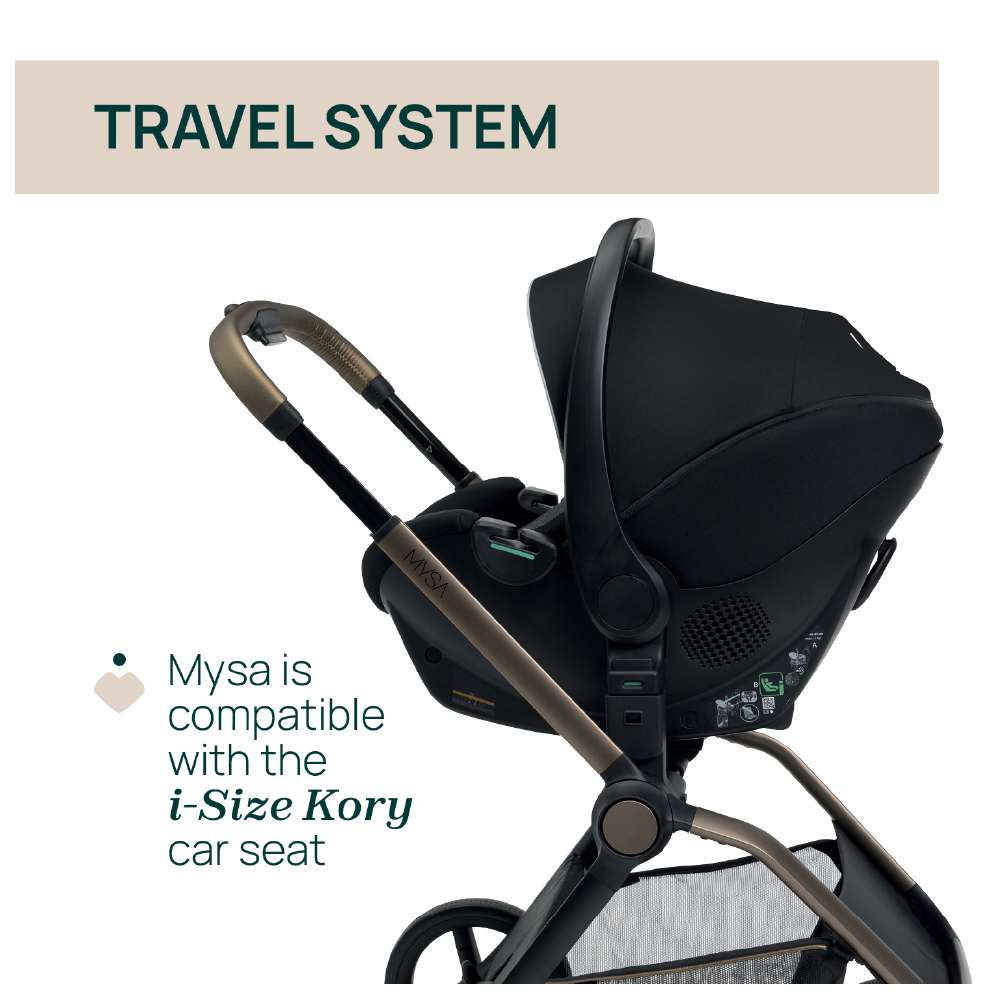 Next2me Forever Baby Crib + Mysa Bronze Lizard Relux Stroller