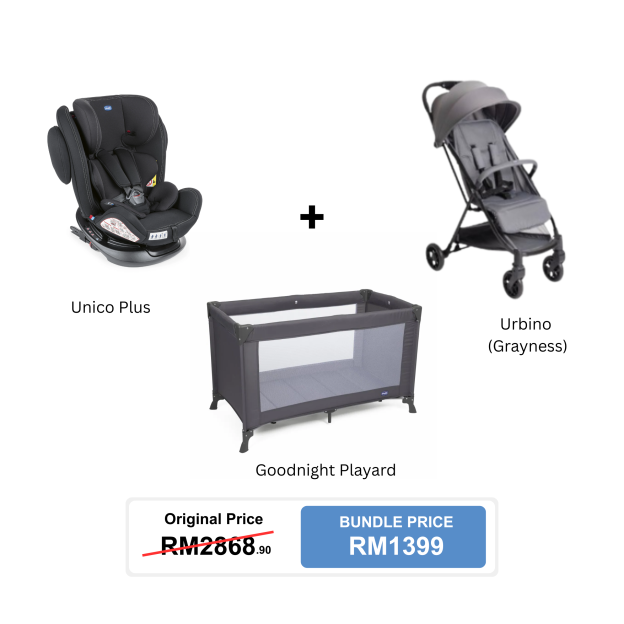 [Bundle Set] Chicco Unico Plus Car Seat + Chicco Urbino Stroller + Chicco Hoopla Bouncer