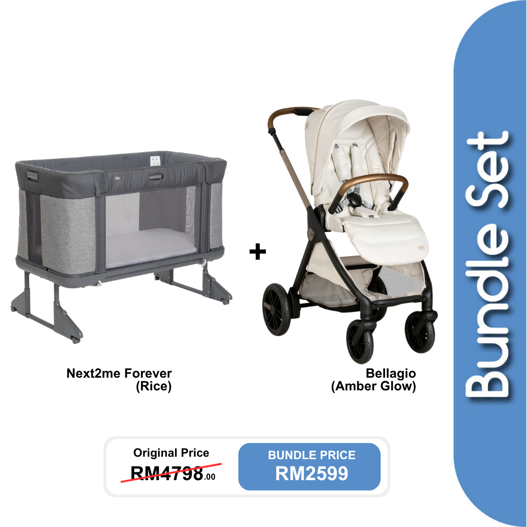 [Bundle Set] Next2me Forever Crib + Bellagio Stroller