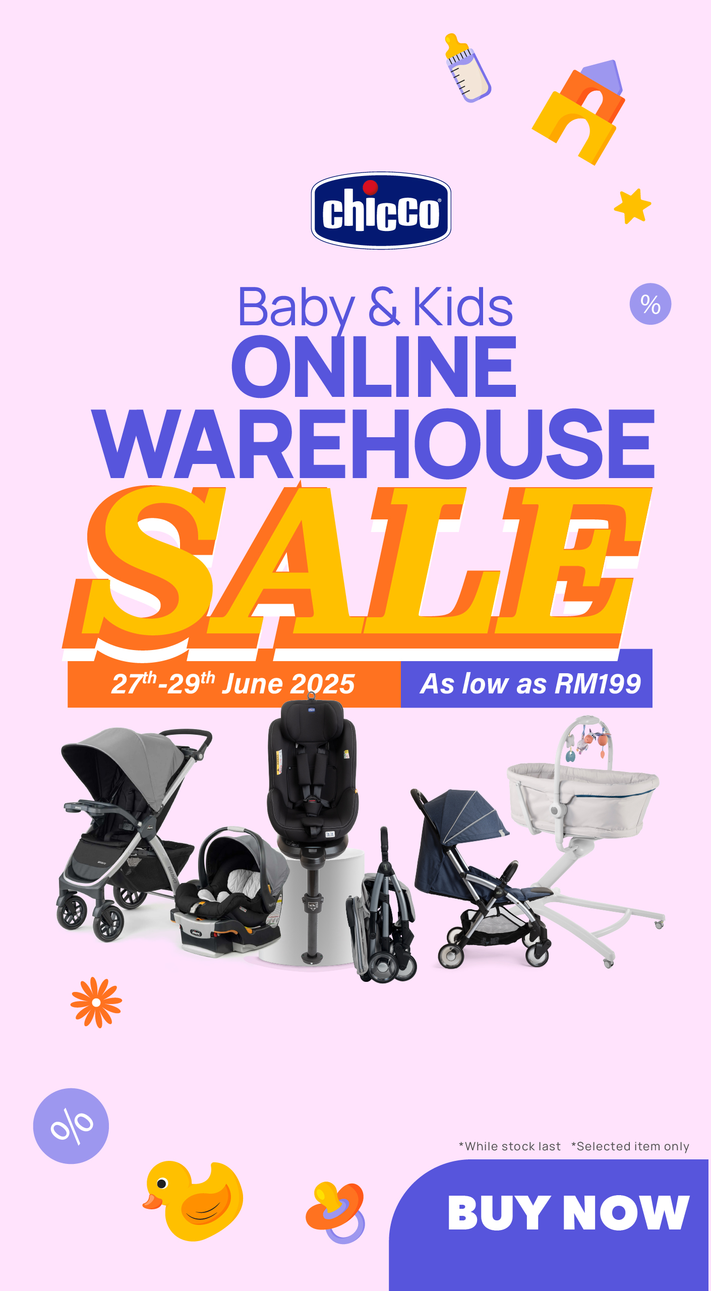 Warehouse sales, chicco, chiccomalaysia, baby stroller, car seat, stroller, baby cot