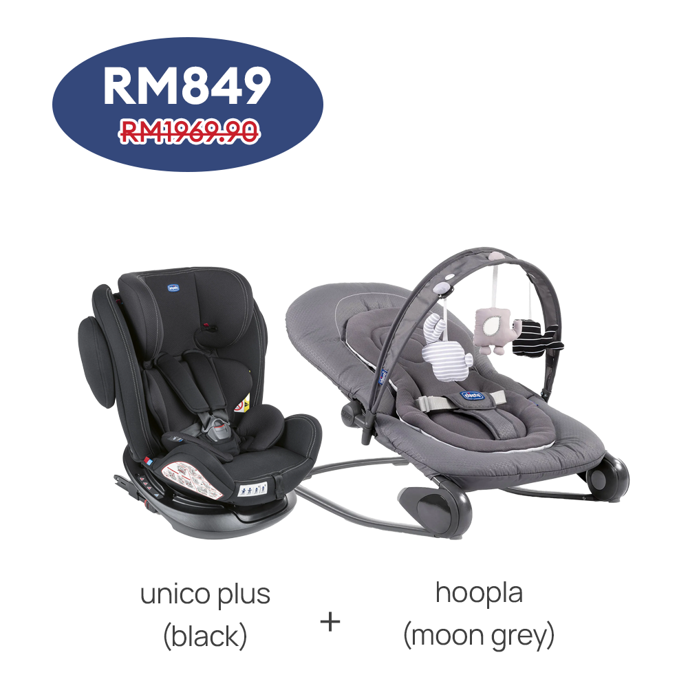 Unico Plus Car Seat + Hoopla Bouncer