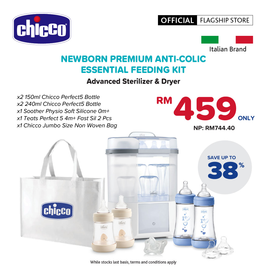 Newborn Premium Anti-Colic Essential Feeding Kit (Boy)