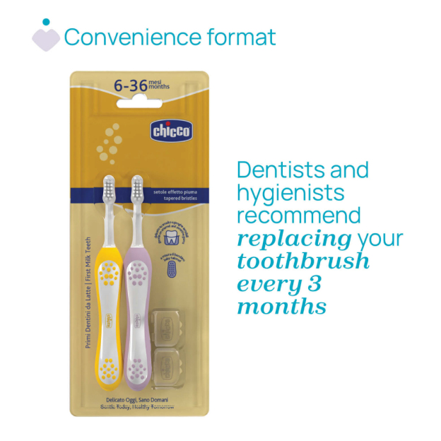 Bi-Pack First Teeth Toothbrush 6-36M