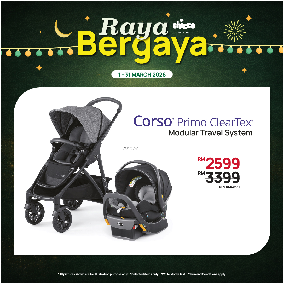 Corso Primo Cleartex Travel System (Carrier Expiry: Sept 2029)
