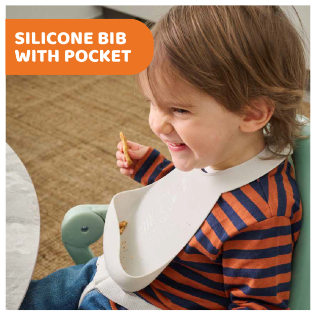 Easy Roll Silicone Bib With Crumble Catcher