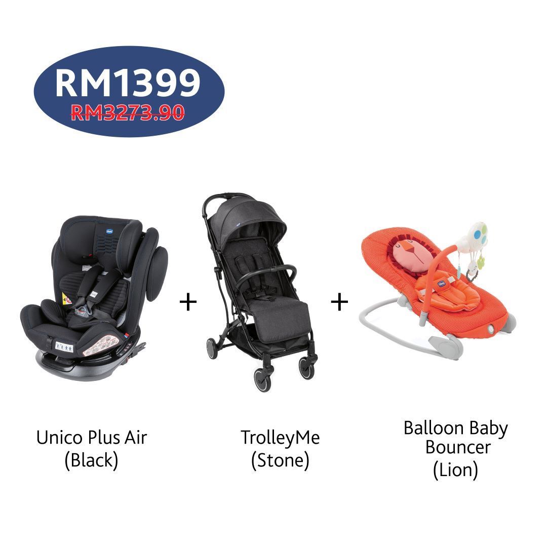 Unico Plus Air Car Seat Trolleyme Stroller Balloon Bouncer