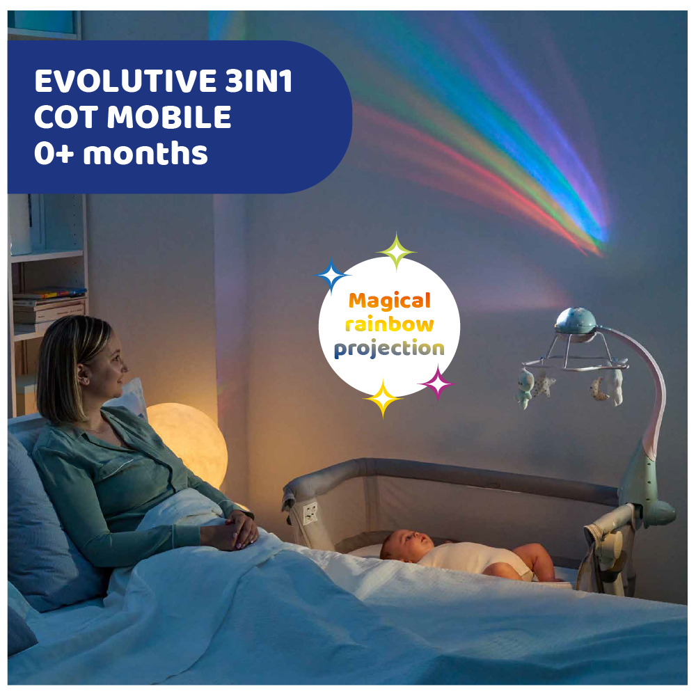 Toy Rainbow Cot Mobile- Neutral/ Pink/ Blue