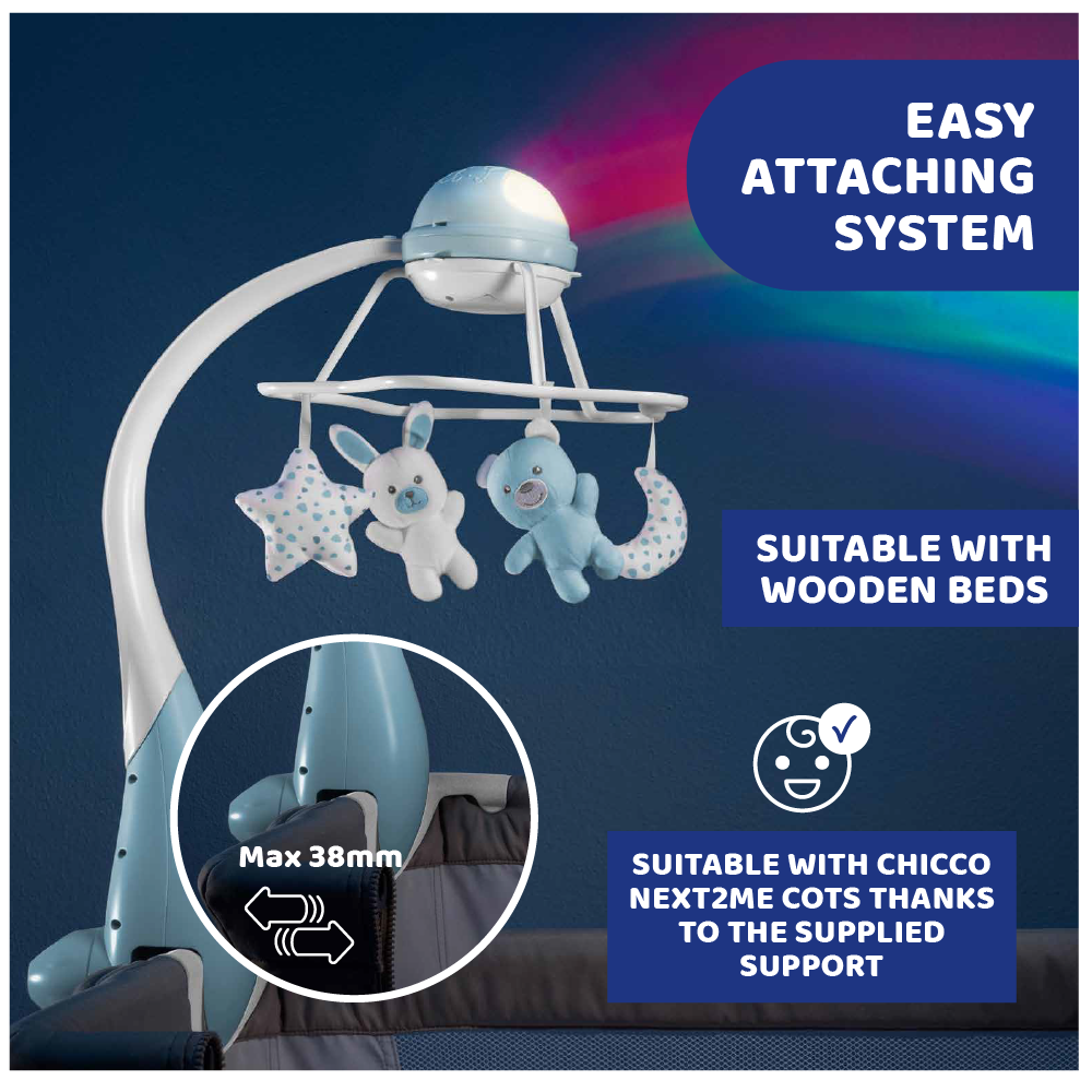 Toy Rainbow Cot Mobile- Neutral/ Pink/ Blue