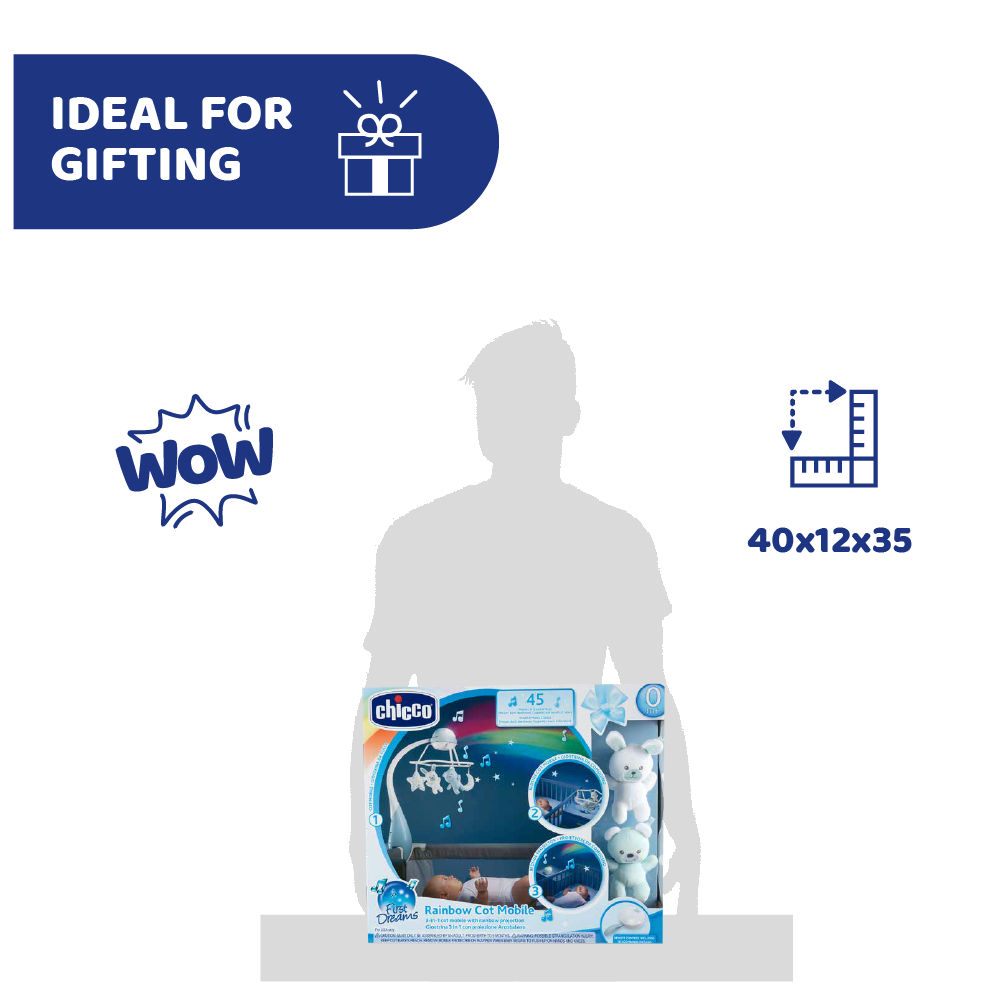 Toy Rainbow Cot Mobile- Neutral/ Pink/ Blue