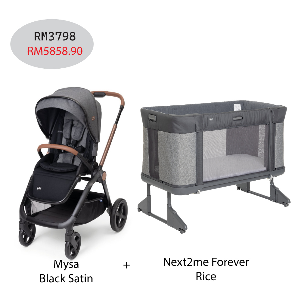 Next2me Forever Baby Crib + Mysa Stroller