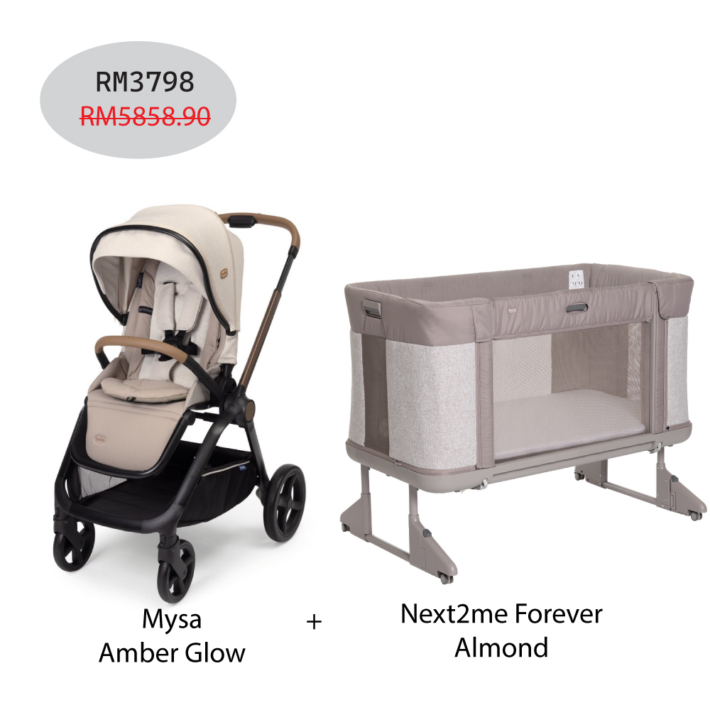 Next2me Forever Baby Crib + Mysa Stroller