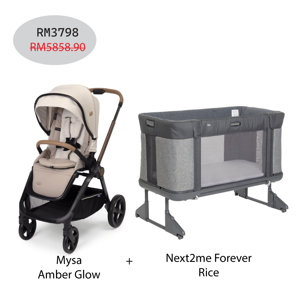 Next2me Forever Baby Crib + Mysa Stroller
