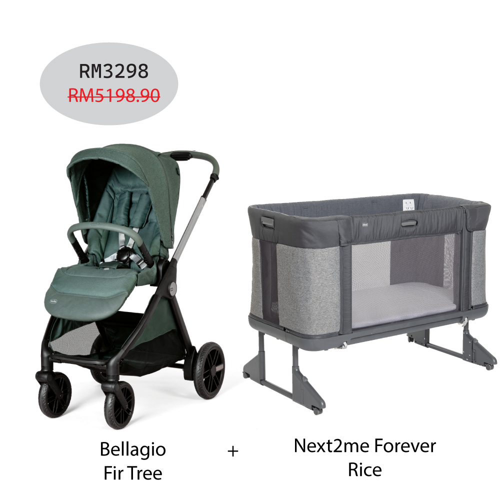 Next2me Forever Baby Crib + Bellagio Stroller