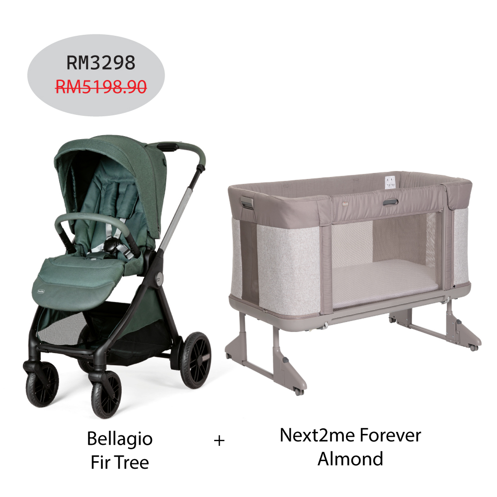 Next2me Forever Baby Crib + Bellagio Stroller