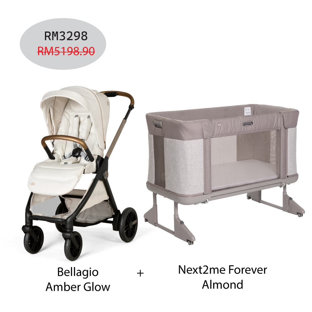 Next2me Forever Baby Crib + Bellagio Stroller