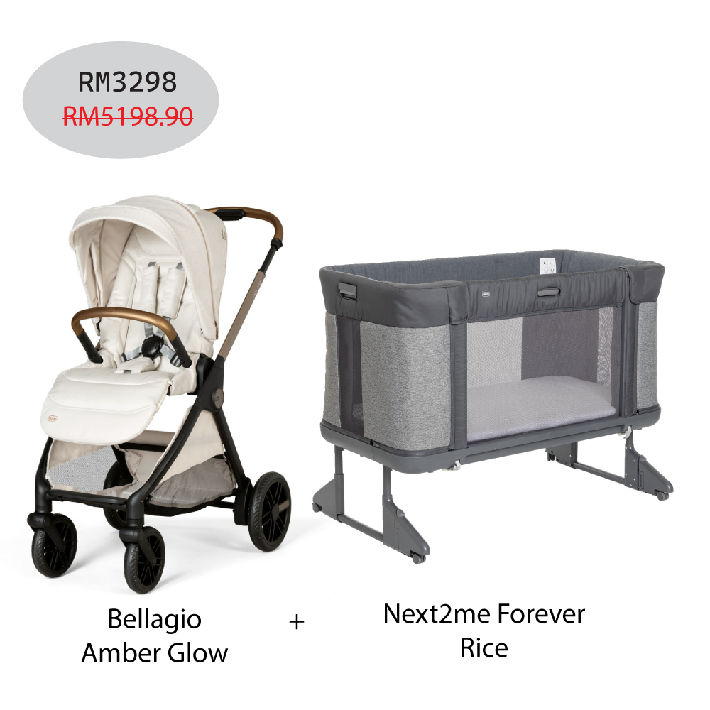 Next2me Forever Baby Crib + Bellagio Stroller