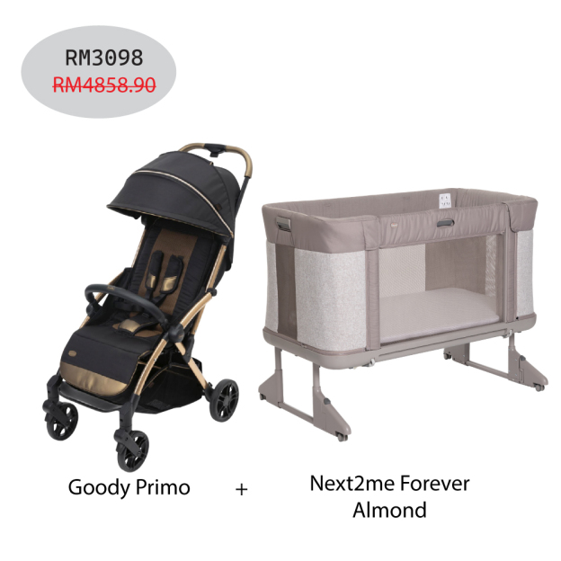 Next2me Forever Baby Crib + Goody Primo Stroller