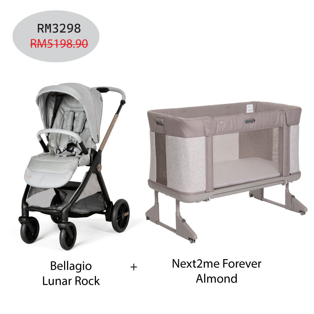 Next2me Forever Baby Crib + Bellagio Stroller