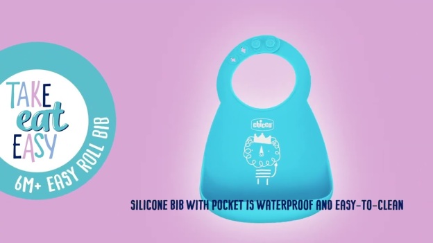 Easy Roll Silicone Bib With Crumble Catcher