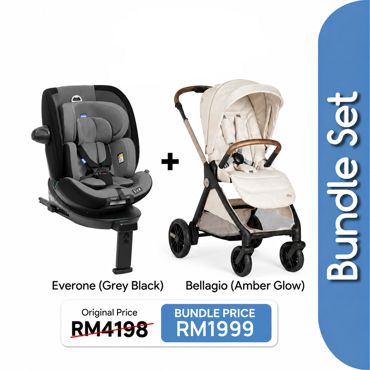 [Bundle Set] Everone Car Seat + Bellagio Stroller