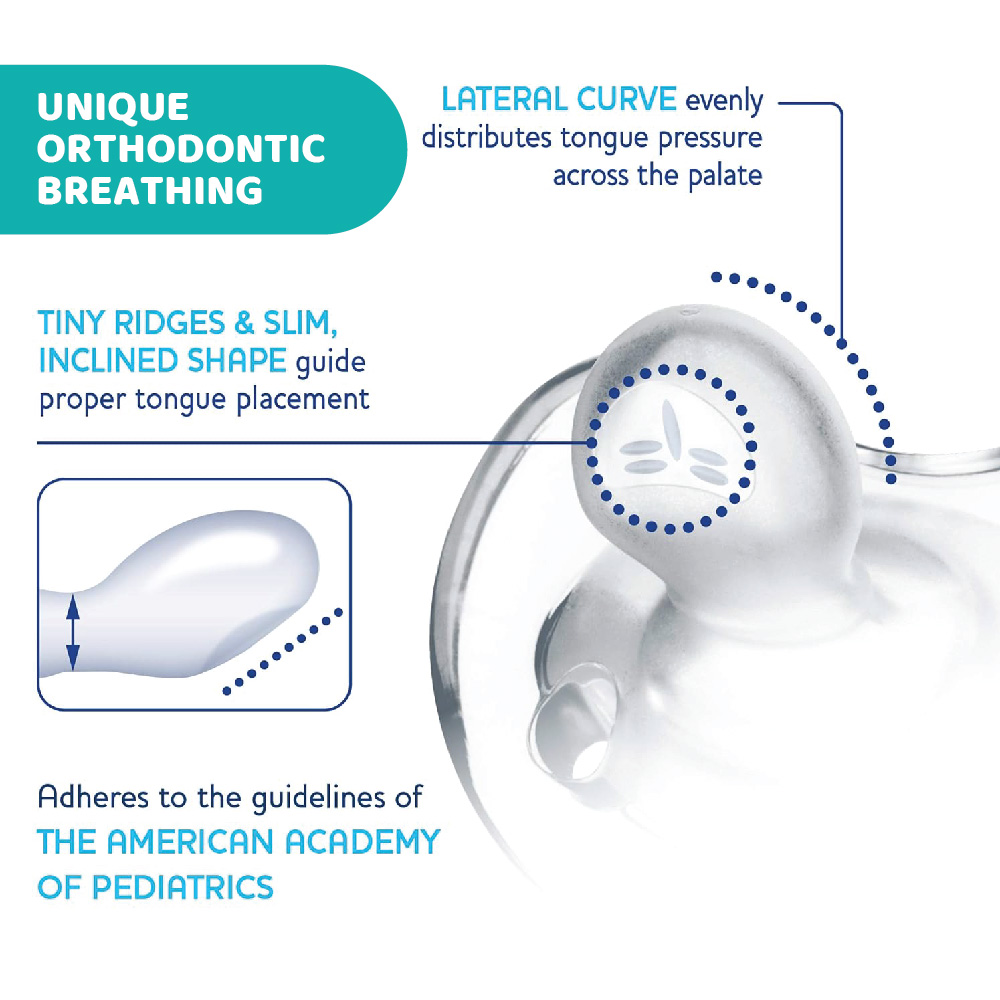 Physioforma Silicone Soother Soft Luxe (6-16M) - Blue/Grey & Orange/Transparent