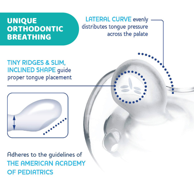 Physioforma Silicone Soother Soft Luxe (6-16M) - Blue/Grey & Orange/Transparent