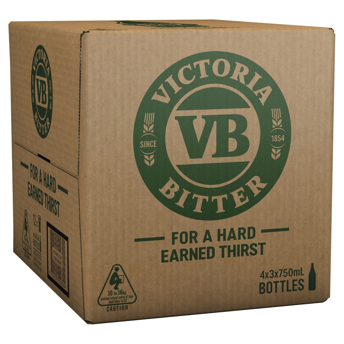 Victoria Bitter 750mL 4x3 Pack Bottles