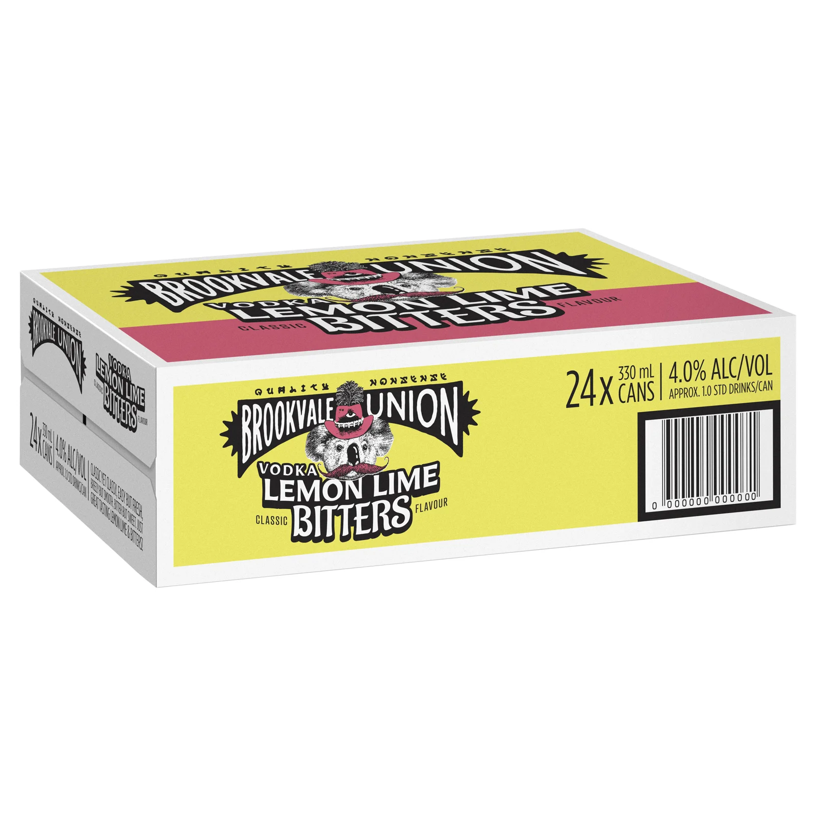 Brookvale Union Lemon Lime and Bitters 330mL Cans 24 Pack
