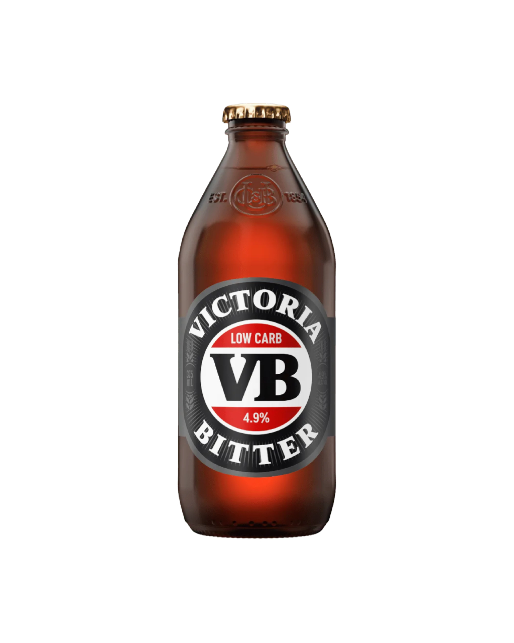 Victoria Bitter Low Carb 375mL Stubbies 48 Pack