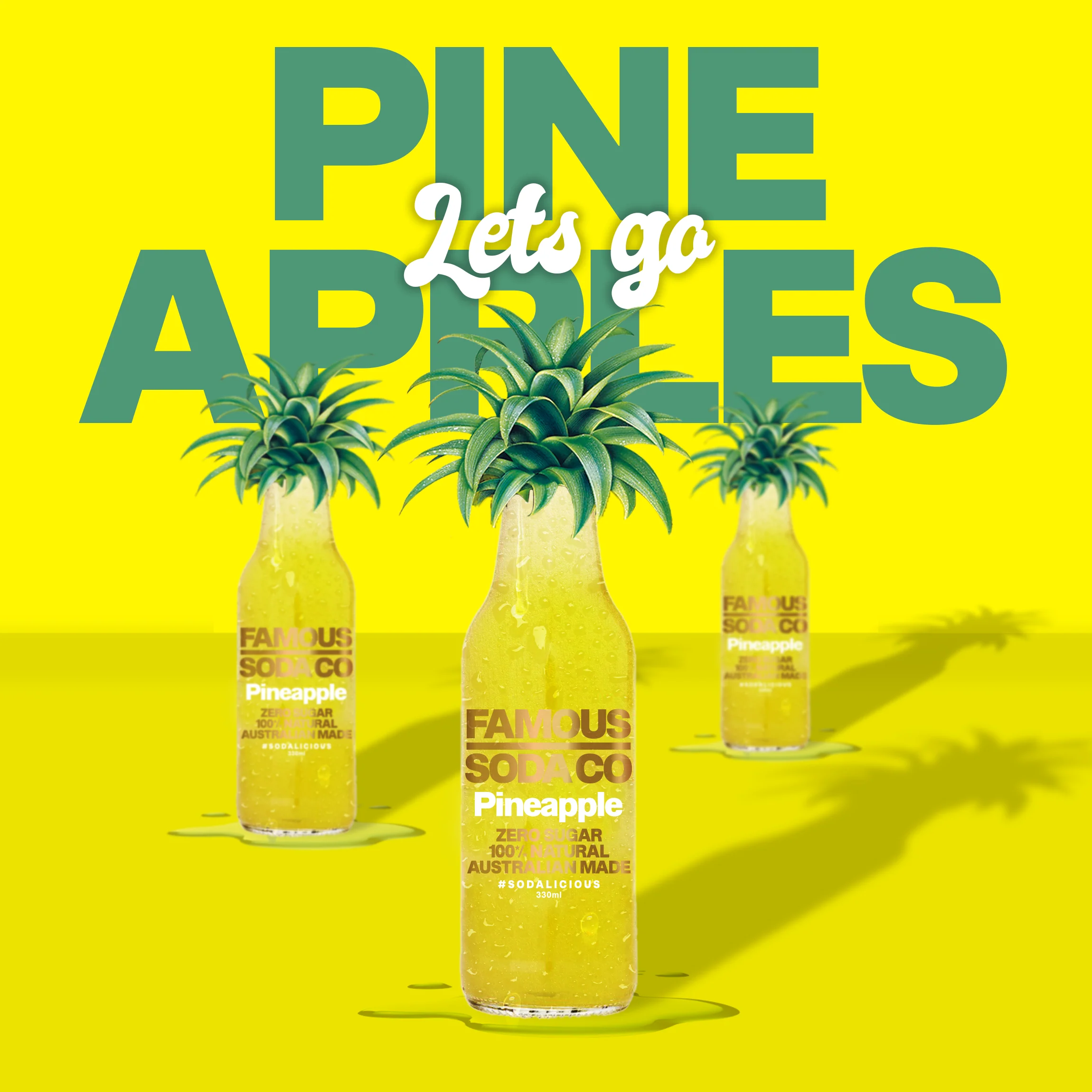 Famous Soda Co Pineapple - 12 x 330ml Bottles