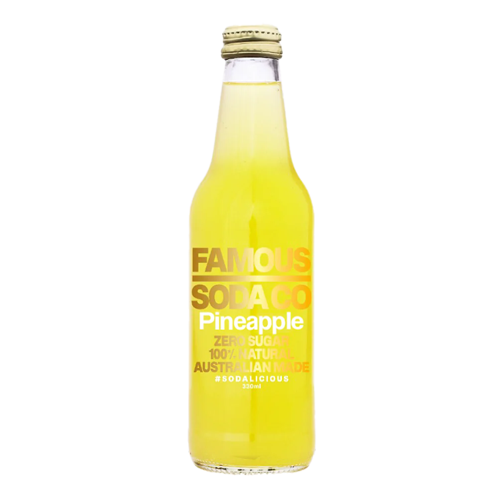 Famous Soda Co Pineapple - 12 x 330ml Bottles