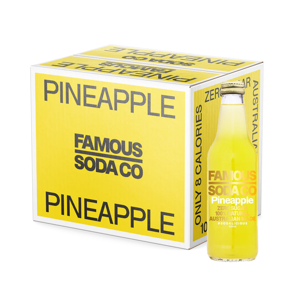 Famous Soda Co Pineapple - 12 x 330ml Bottles