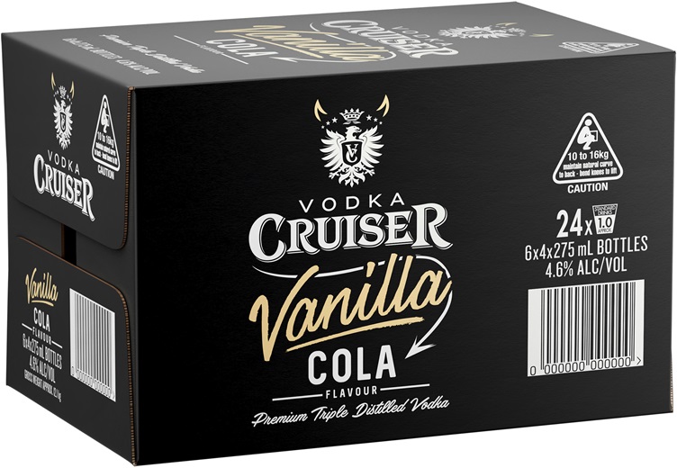 Vodka Cruiser Vanilla Cola 275mL 24 Pack