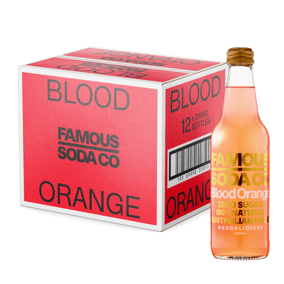 Famous Soda Co Blood Orange - 12 x 330ml Bottles