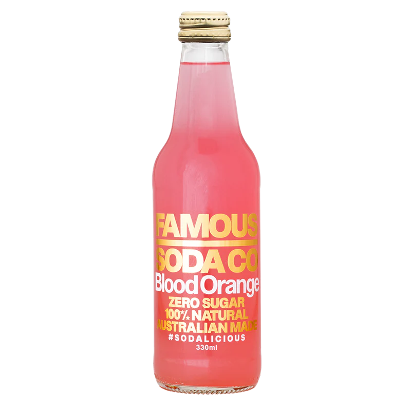 Famous Soda Co Blood Orange - 12 x 330ml Bottles
