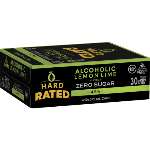 Hard Rated Lemon Lime Zero Sugar 375mL 30 Pack