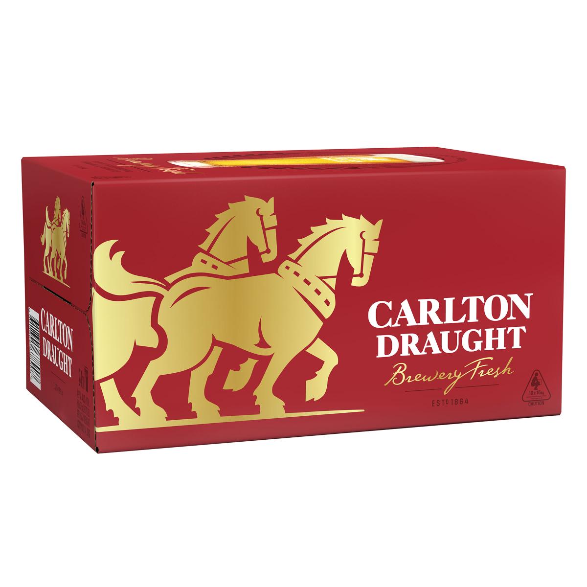 Carlton Draught 375mL 4x6 Pack Bottles