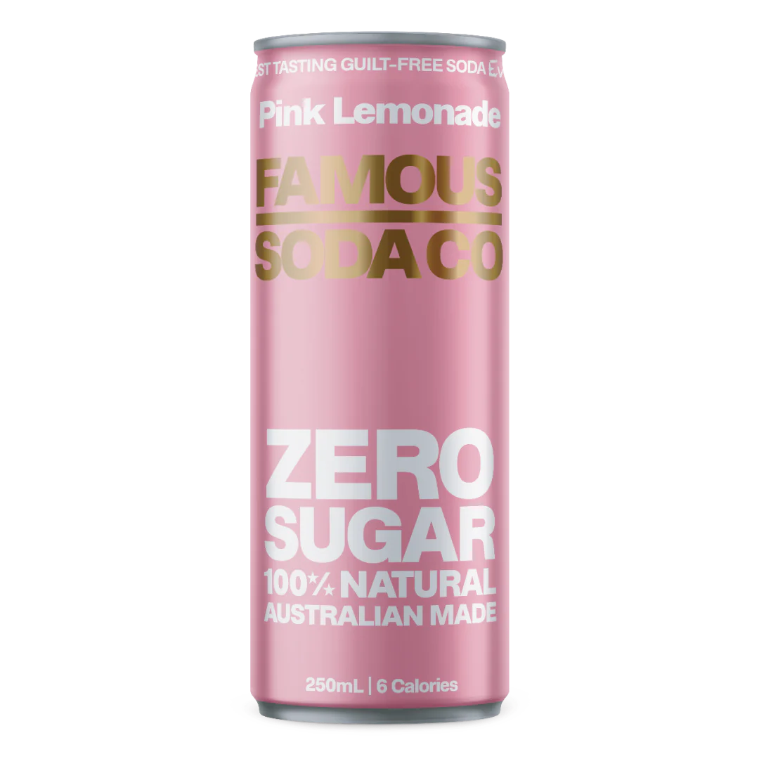 Famous Soda Co Pink Lemonade - 24 x 250ml Cans
