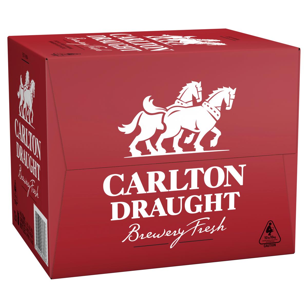 Carlton Draught 750mL 4x3 Pack Bottles