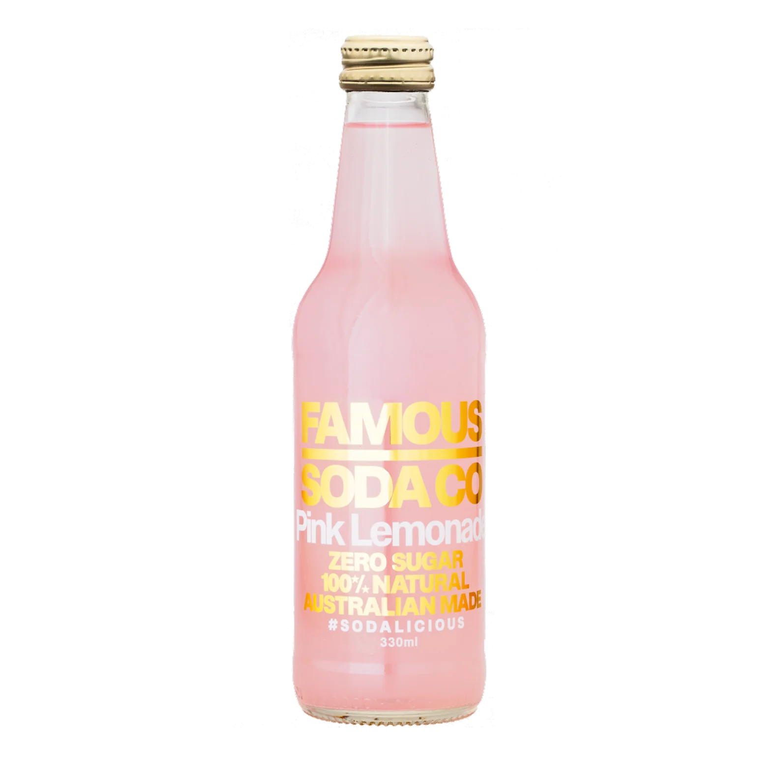 Famous Soda Co Pink Lemonade - 12 x 330ml Bottles