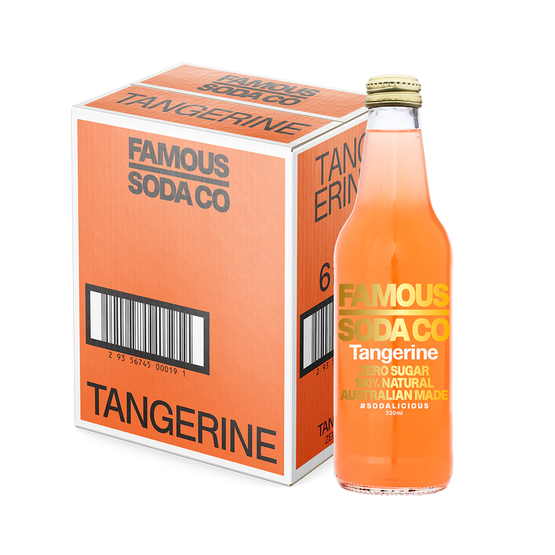 Famous Soda Co Tangerine - 6 x 330ml Bottles