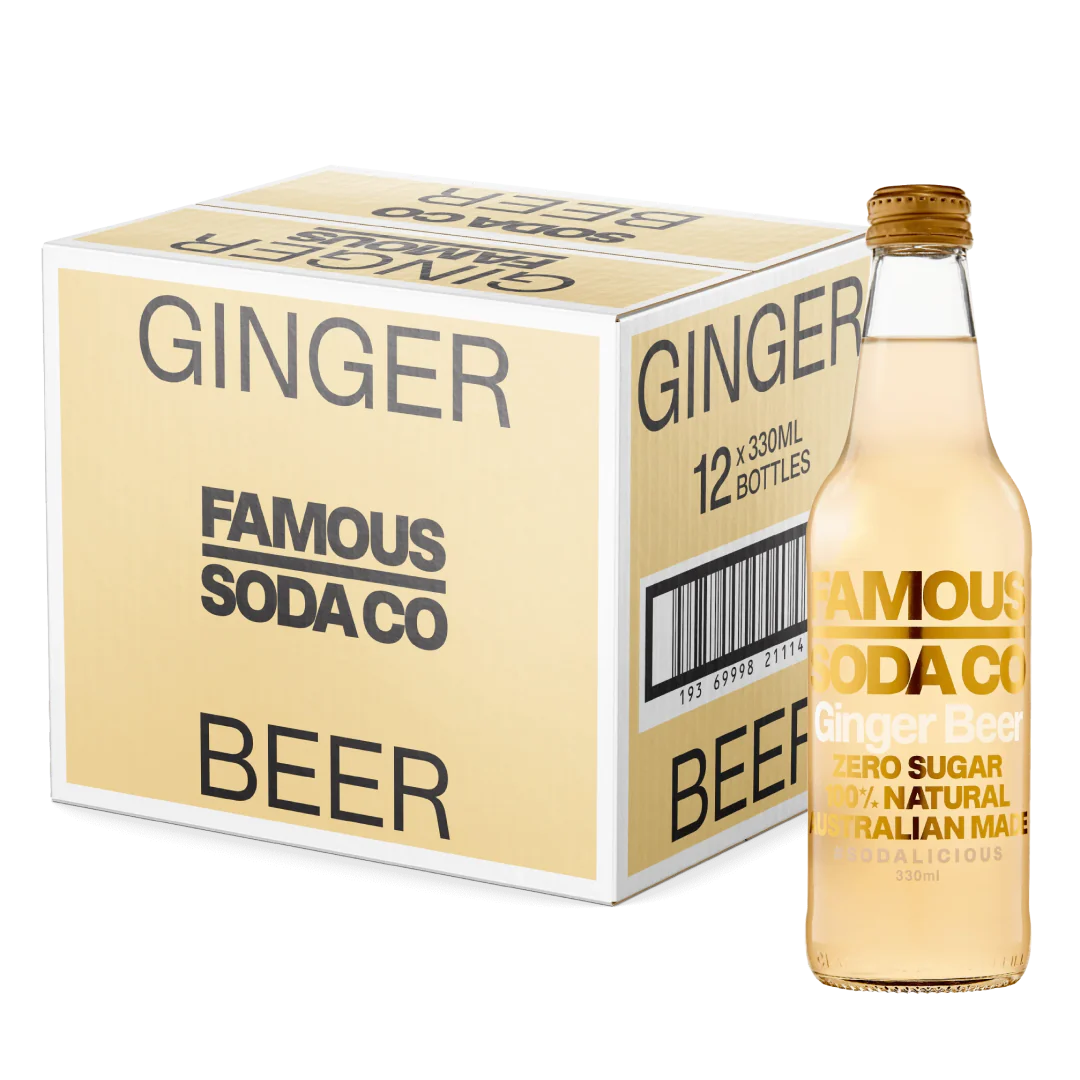Famous Soda Co Ginger Beer - 12 x 330ml Bottles