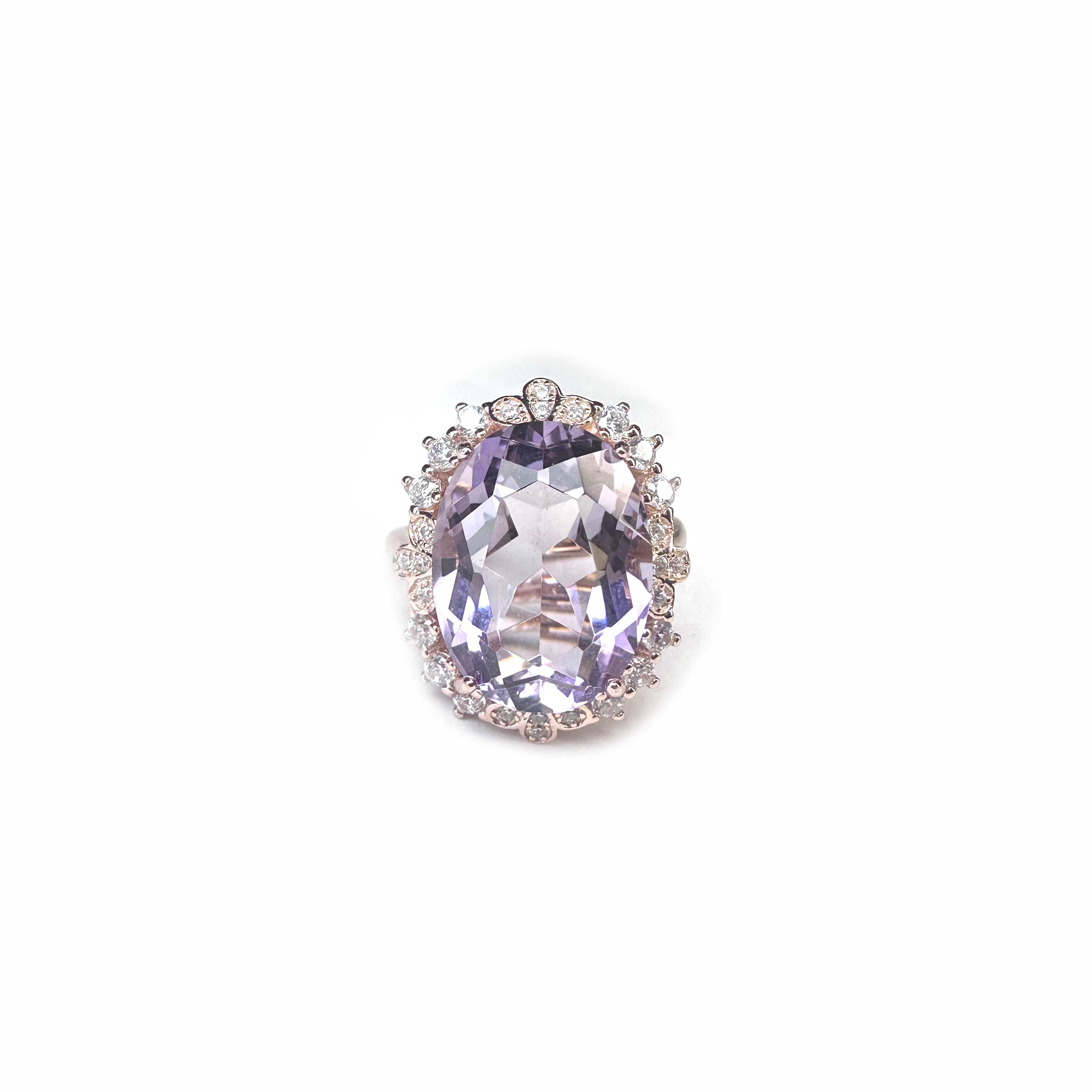 S925 Faceted Amethyst Ring (Rose Gold Plated)