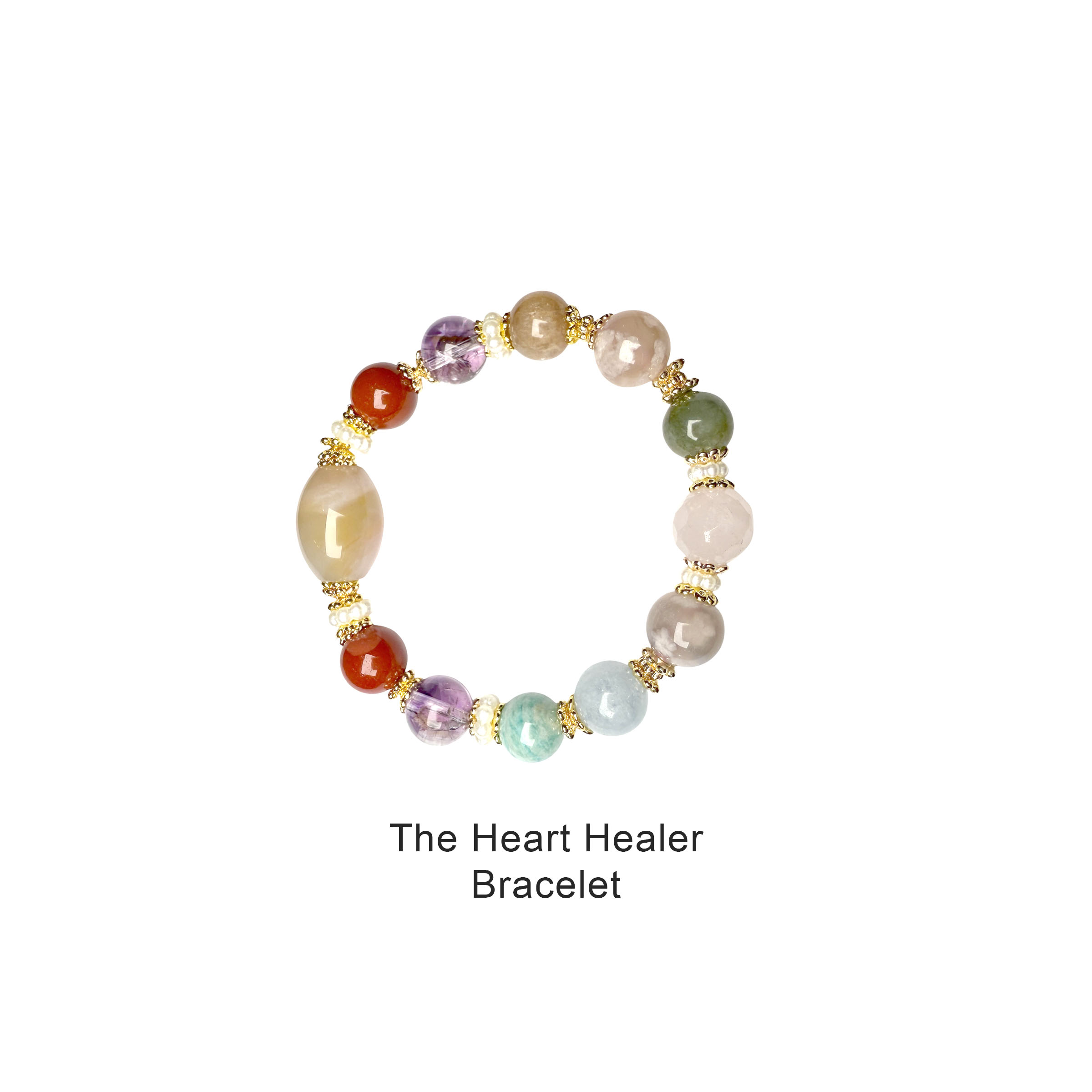 Bespoke Bracelet - Red Jasper, Sakura Agate, Jade, Amethyst, Celestial Quartz, Amazonite