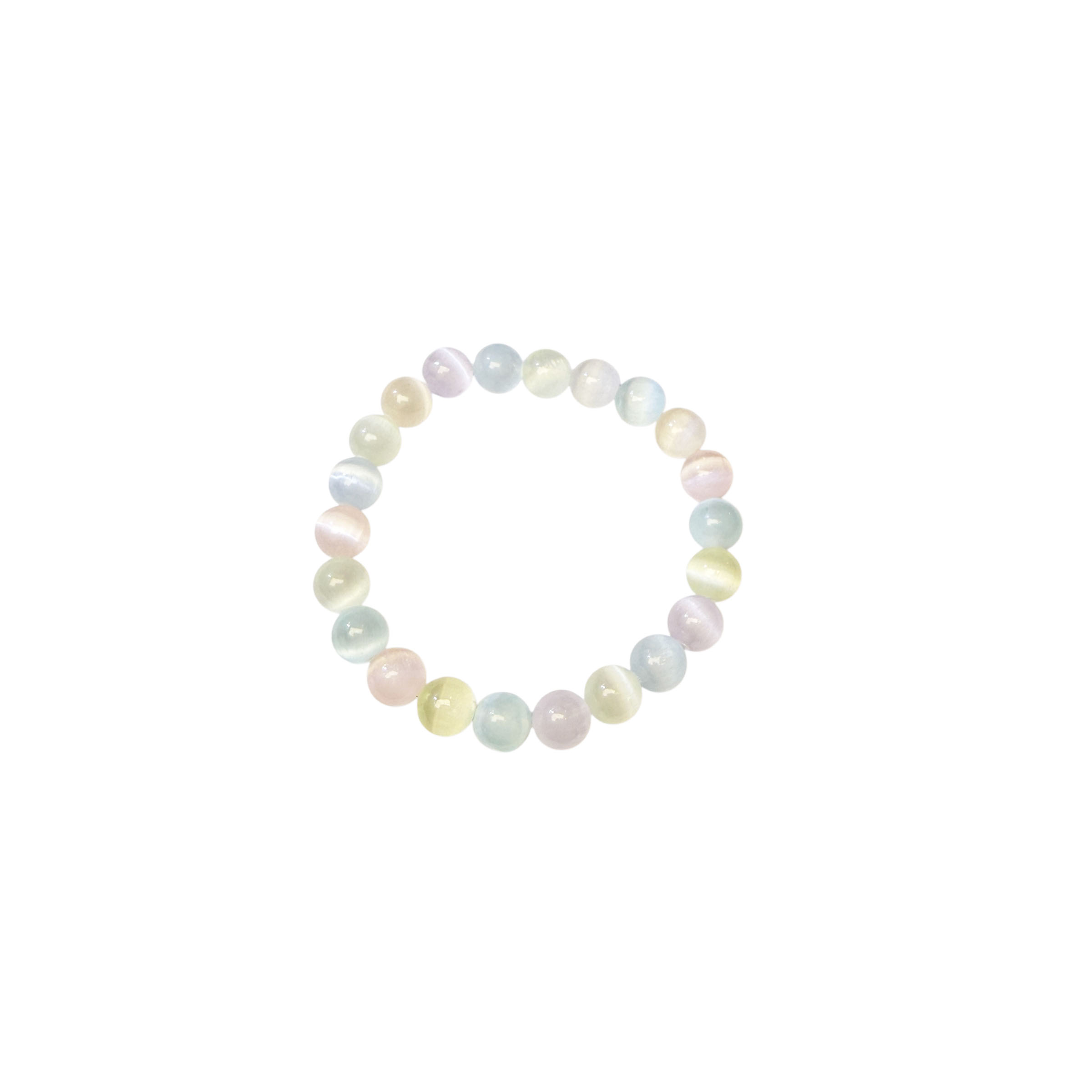 Dyed Selenite Bracelet -  barrel shape