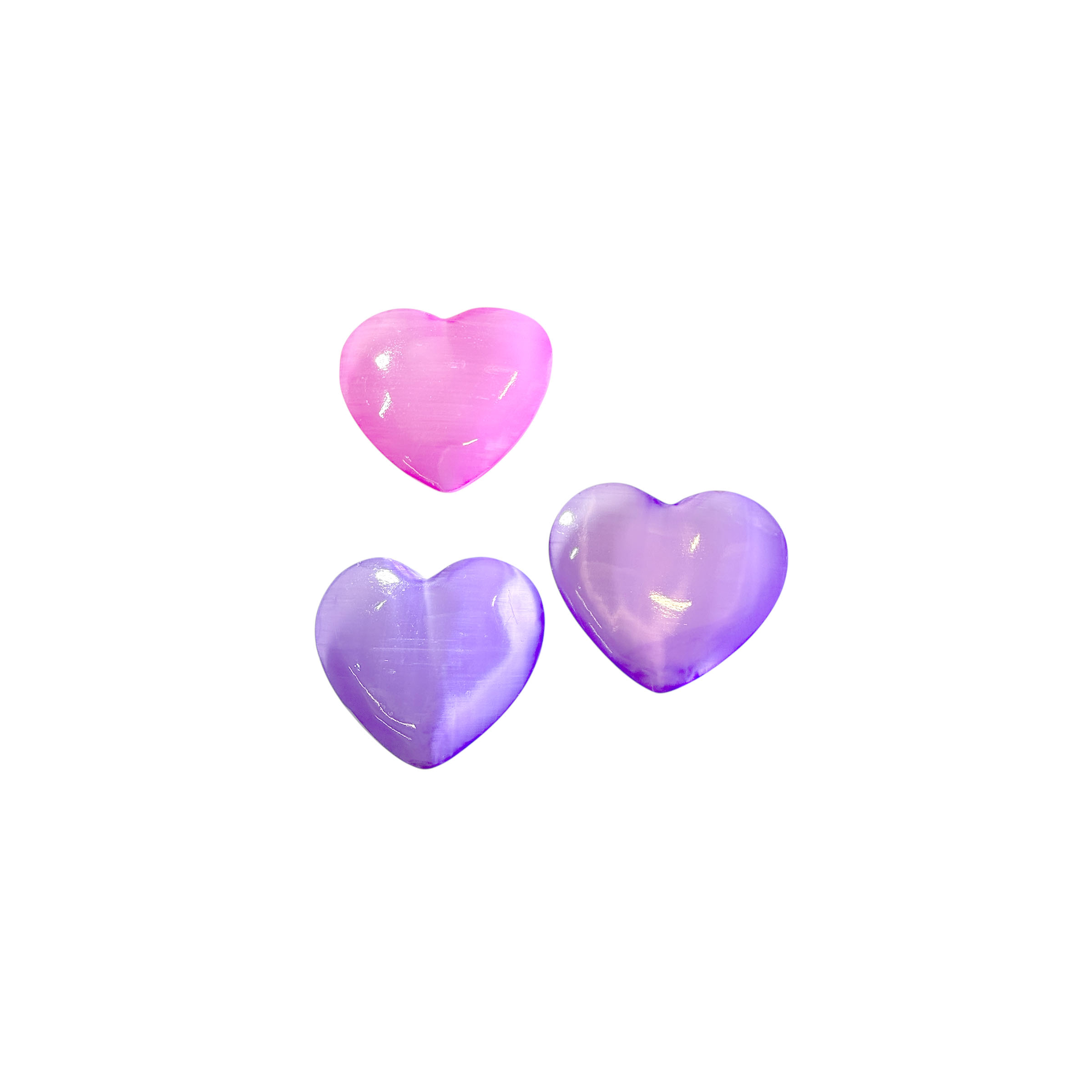 Selenite Carving - Hearts (Dyed)