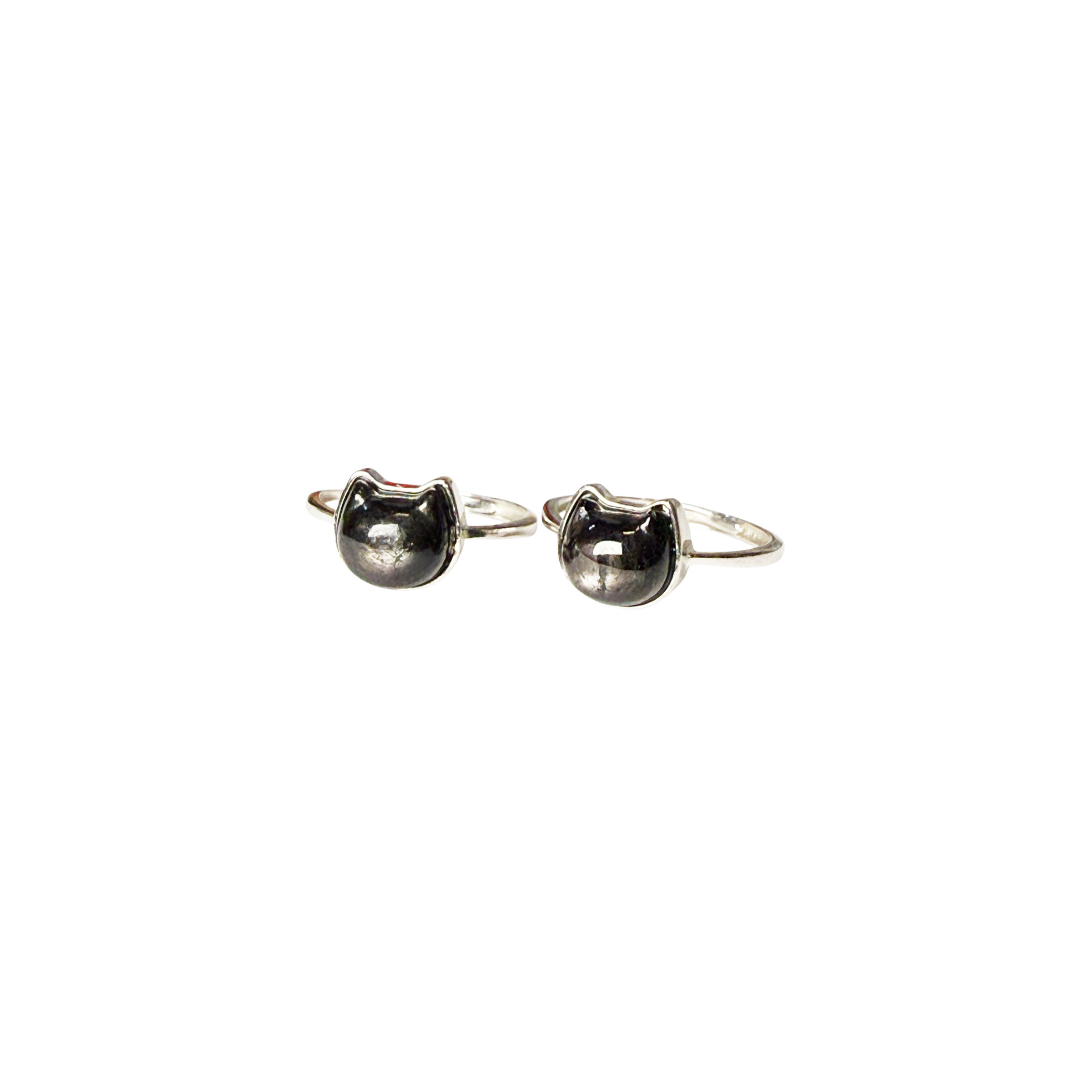 S925 Hypersthene Cat Series - Ring , Earring