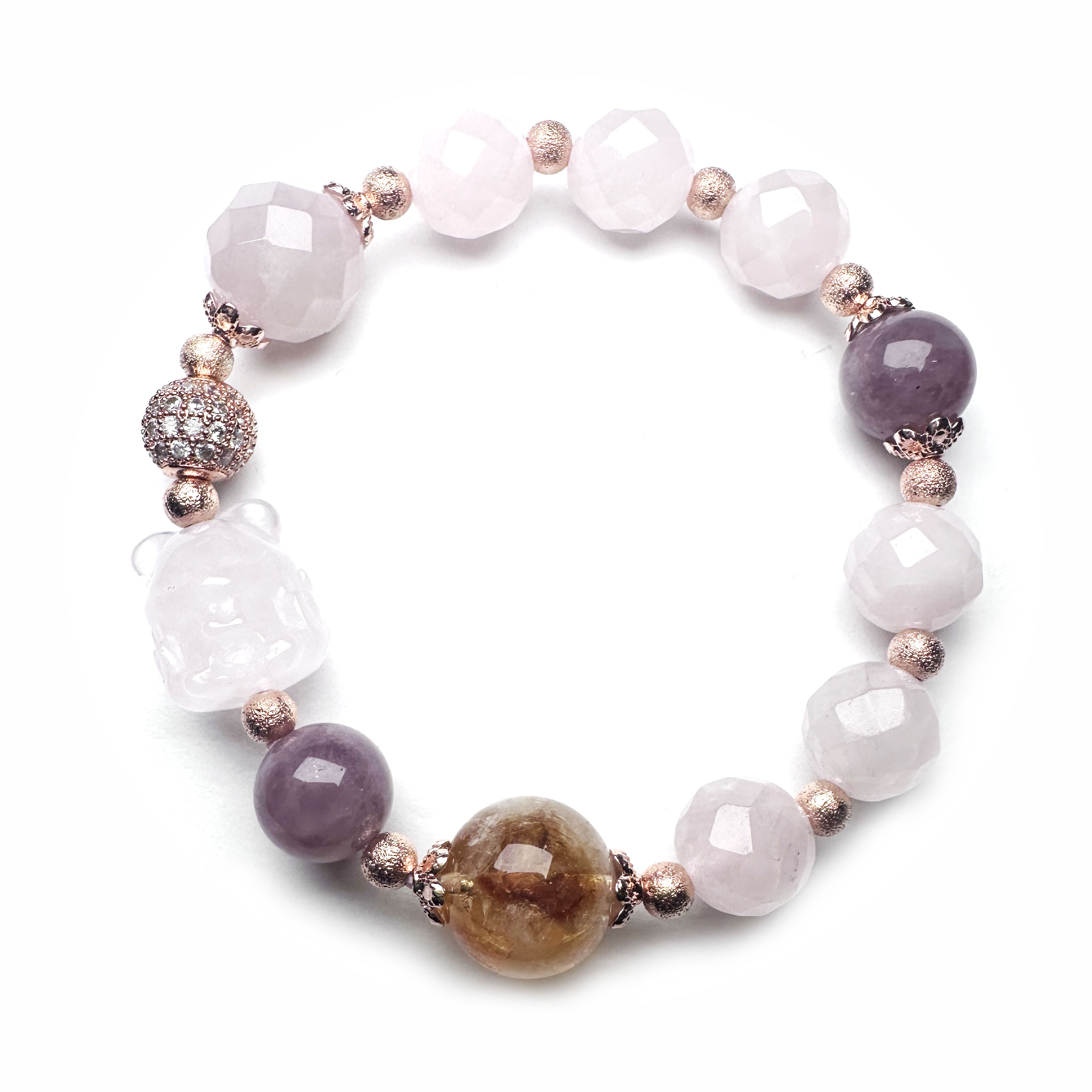 Bespoke Bracelet Collection: Heated Citrine and Rose Quartz(9 Tail(2), Melody(2))